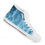 Blue Lightning Print White High Top Shoes
