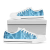 Blue Lightning Print White Low Top Shoes