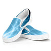 Blue Lightning Print White Slip On Shoes
