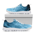 Blue Lightning Print White Running Shoes