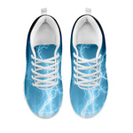 Blue Lightning Print White Sneakers