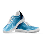 Blue Lightning Print White Sneakers