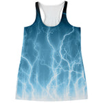 Blue Lightning Print Women's Racerback Tank Top