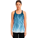 Blue Lightning Print Women's Racerback Tank Top