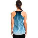 Blue Lightning Print Women's Racerback Tank Top