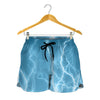 Blue Lightning Print Women's Shorts