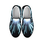 Blue Lightspeed Print Black Slip On Shoes
