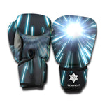 Blue Lightspeed Print Boxing Gloves