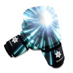 Blue Lightspeed Print Boxing Gloves