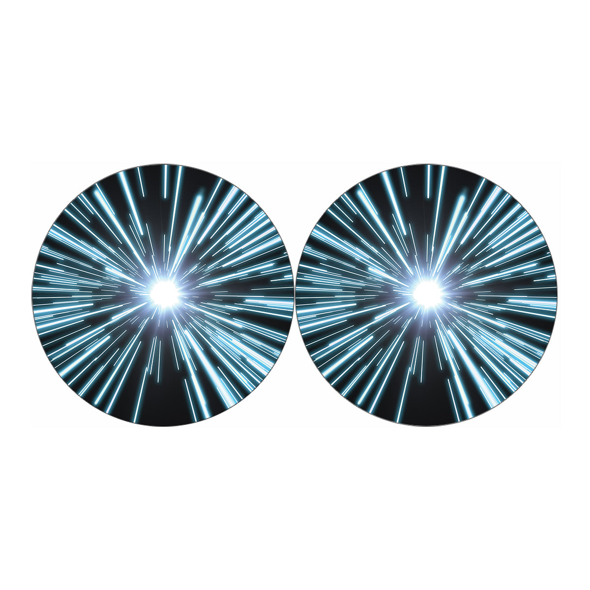 Blue Lightspeed Print Car Coasters