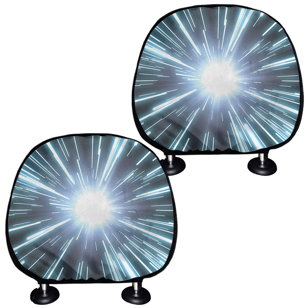Blue Lightspeed Print Car Headrest Covers