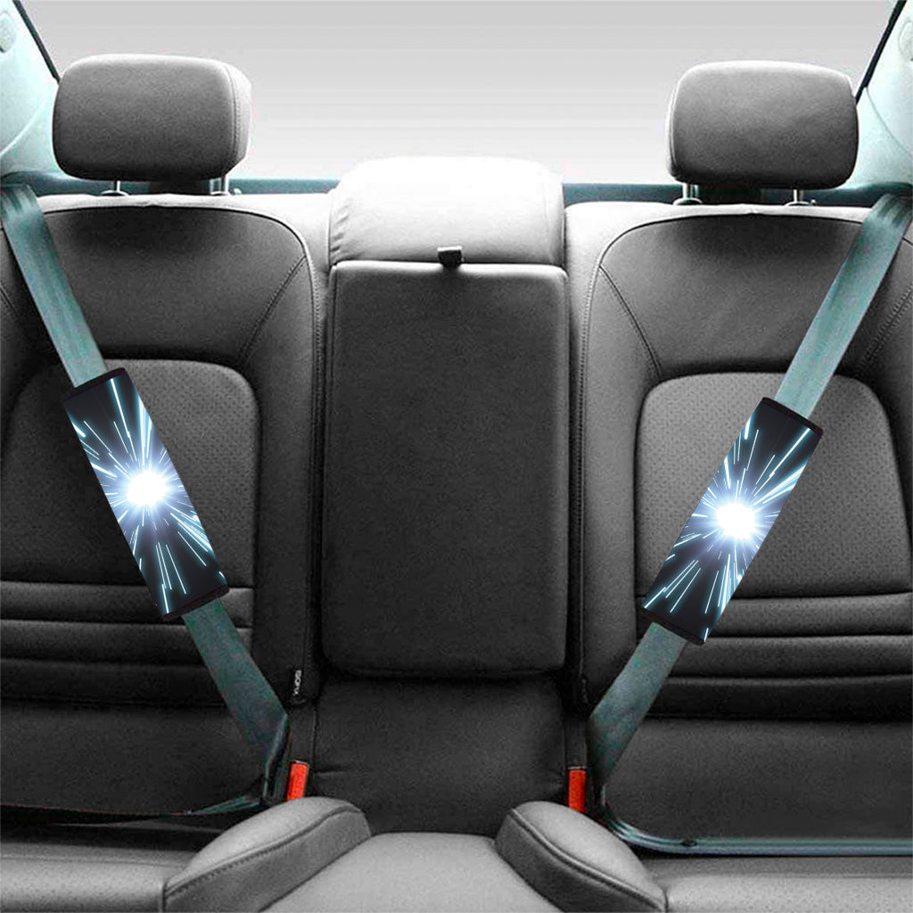 Blue Lightspeed Print Car Seat Belt Covers