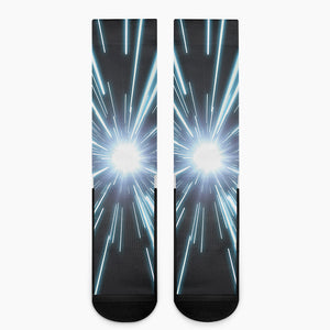 Blue Lightspeed Print Crew Socks