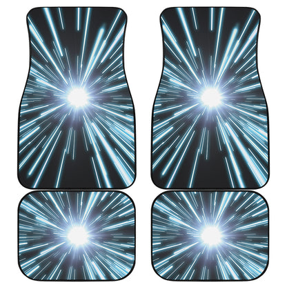 Blue Lightspeed Print Front and Back Car Floor Mats