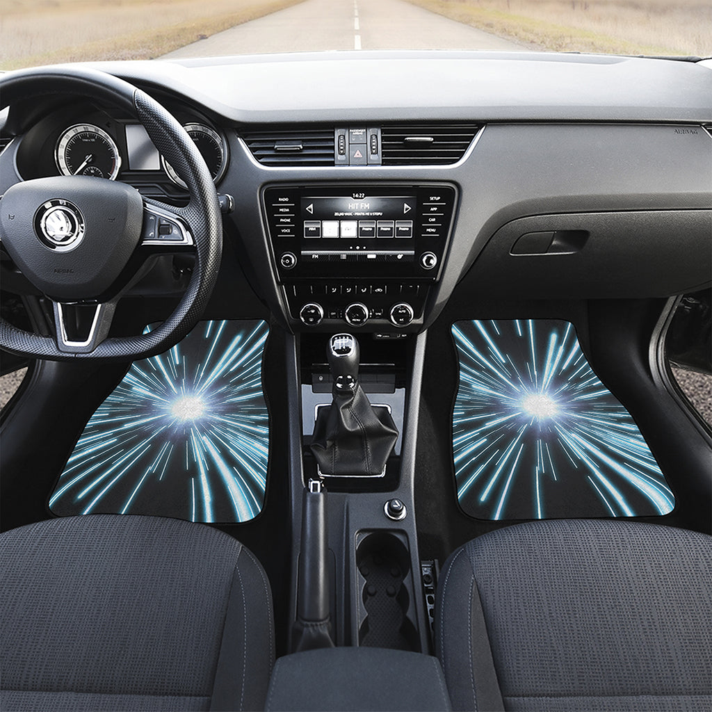 Blue Lightspeed Print Front and Back Car Floor Mats