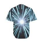 Blue Lightspeed Print Men's Baseball Jersey