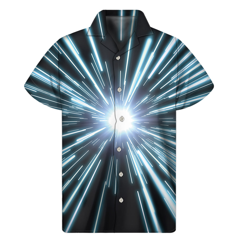 Blue Lightspeed Print Men's Short Sleeve Shirt