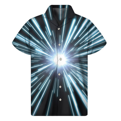 Blue Lightspeed Print Men's Short Sleeve Shirt