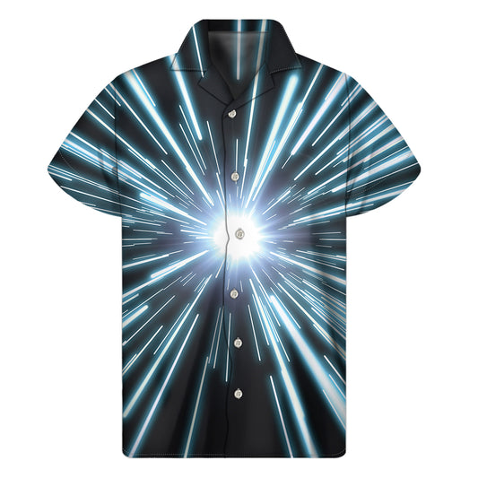 Blue Lightspeed Print Men's Short Sleeve Shirt