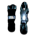 Blue Lightspeed Print Muay Thai Shin Guard