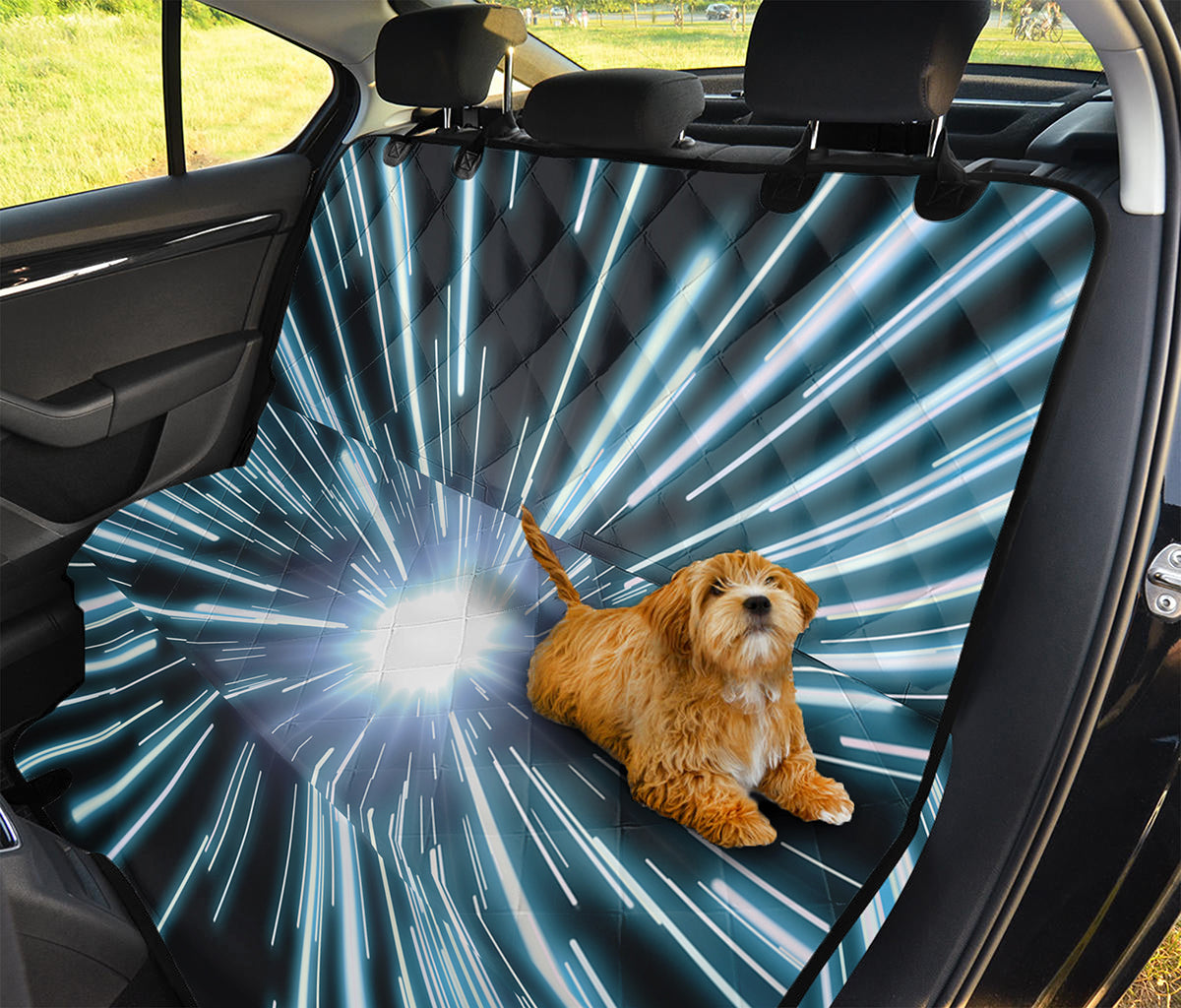 Blue Lightspeed Print Pet Car Back Seat Cover