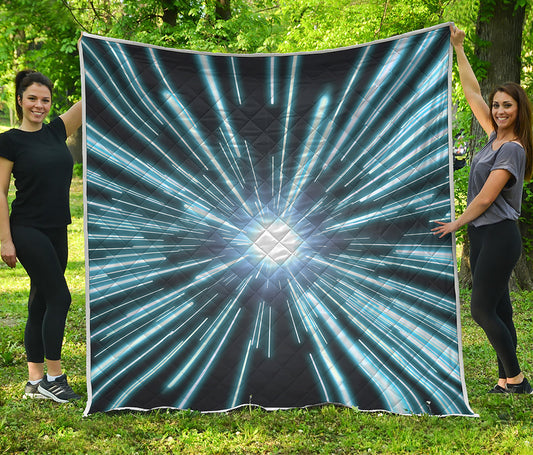 Blue Lightspeed Print Quilt
