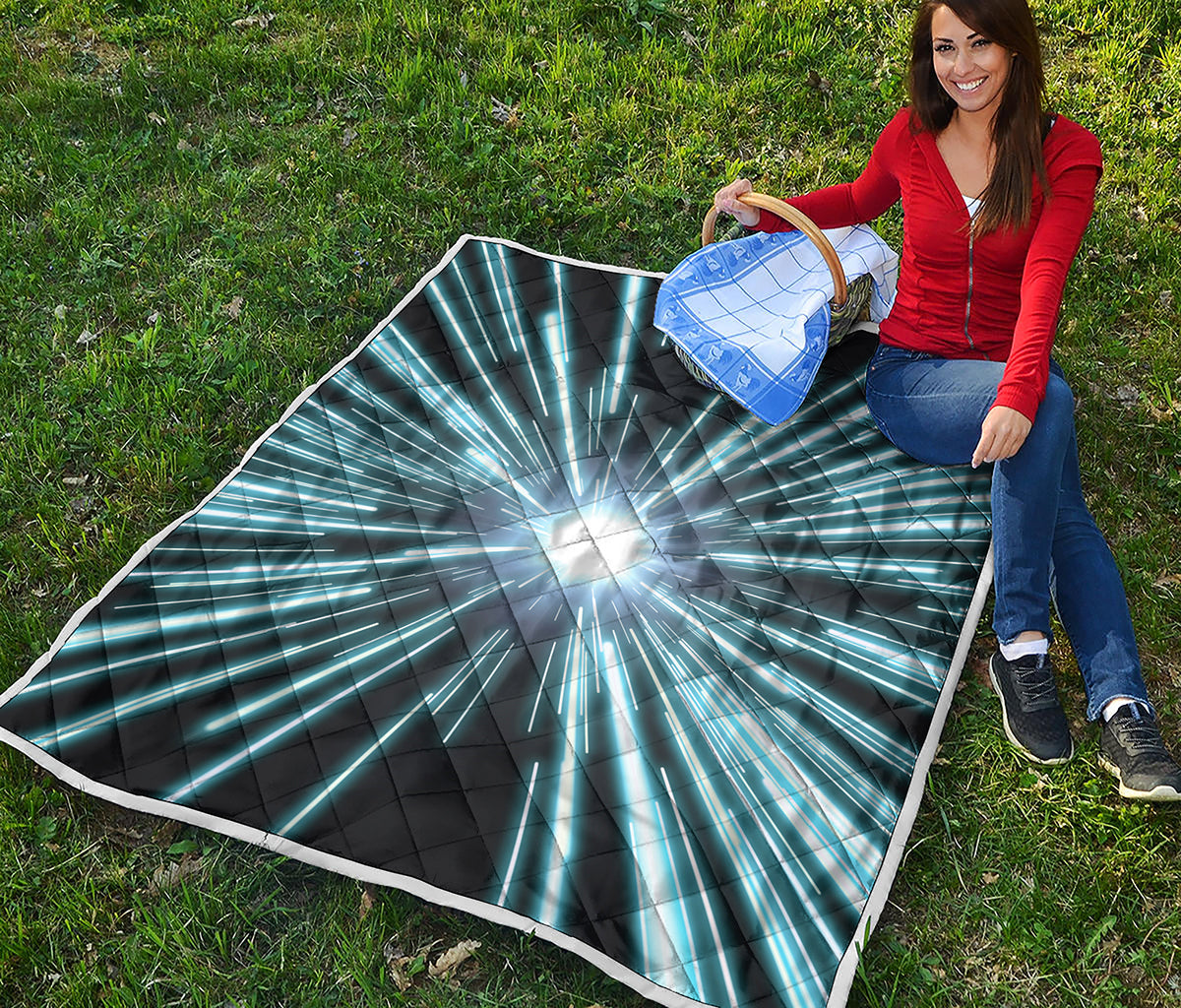 Blue Lightspeed Print Quilt
