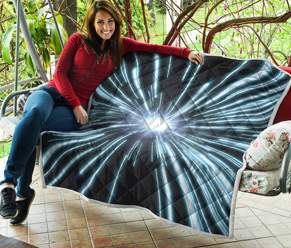 Blue Lightspeed Print Quilt