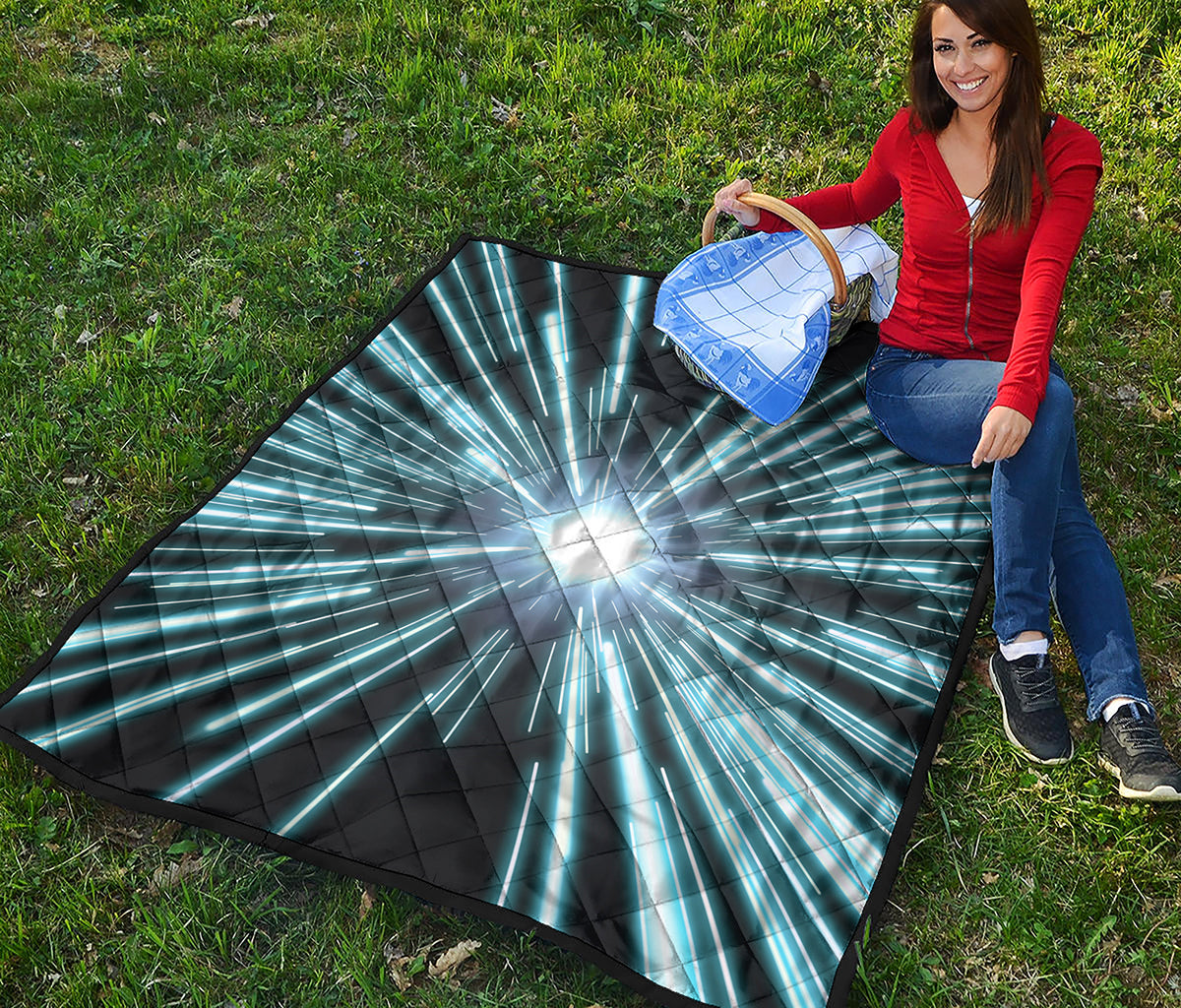 Blue Lightspeed Print Quilt