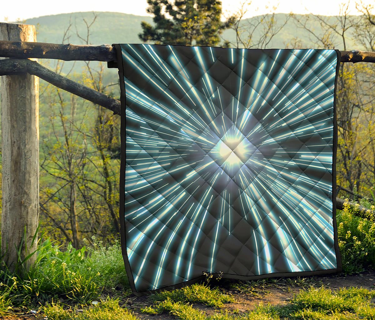 Blue Lightspeed Print Quilt