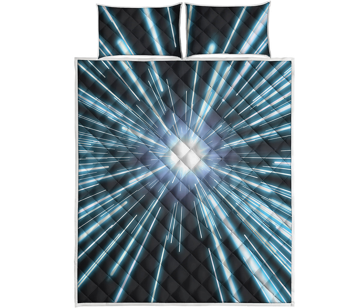 Blue Lightspeed Print Quilt Bed Set