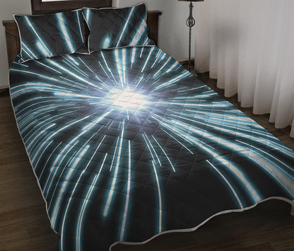 Blue Lightspeed Print Quilt Bed Set