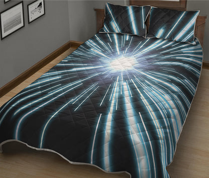 Blue Lightspeed Print Quilt Bed Set