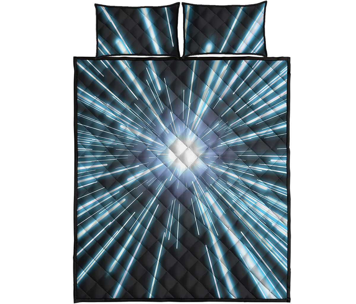 Blue Lightspeed Print Quilt Bed Set