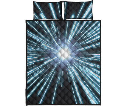 Blue Lightspeed Print Quilt Bed Set