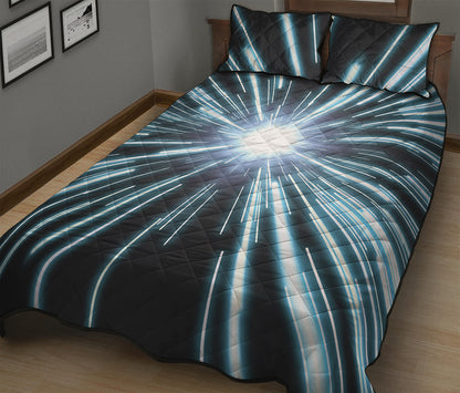 Blue Lightspeed Print Quilt Bed Set