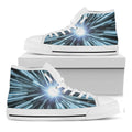 Blue Lightspeed Print White High Top Sneakers