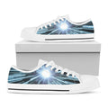 Blue Lightspeed Print White Low Top Sneakers