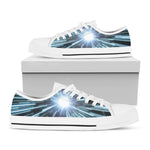 Blue Lightspeed Print White Low Top Shoes