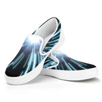 Blue Lightspeed Print White Slip On Shoes