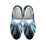 Blue Lightspeed Print White Slip On Shoes