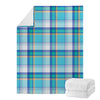 Blue Madras Pattern Print Blanket