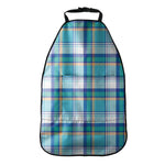Blue Madras Pattern Print Car Seat Organizers