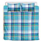 Blue Madras Pattern Print Duvet Cover Bedding Set