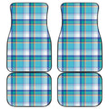 Blue Madras Pattern Print Front and Back Car Floor Mats