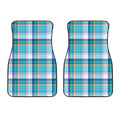 Blue Madras Pattern Print Front Car Floor Mats