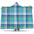Blue Madras Pattern Print Hooded Blanket