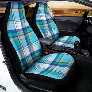 Blue Madras Pattern Print Universal Fit Car Seat Covers