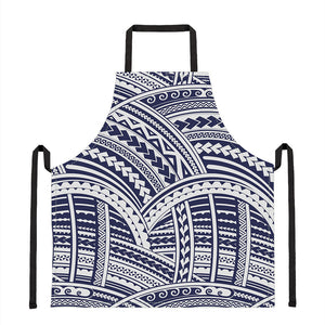 Blue Maori Polynesian Tattoo Print Apron