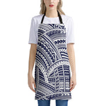 Blue Maori Polynesian Tattoo Print Apron